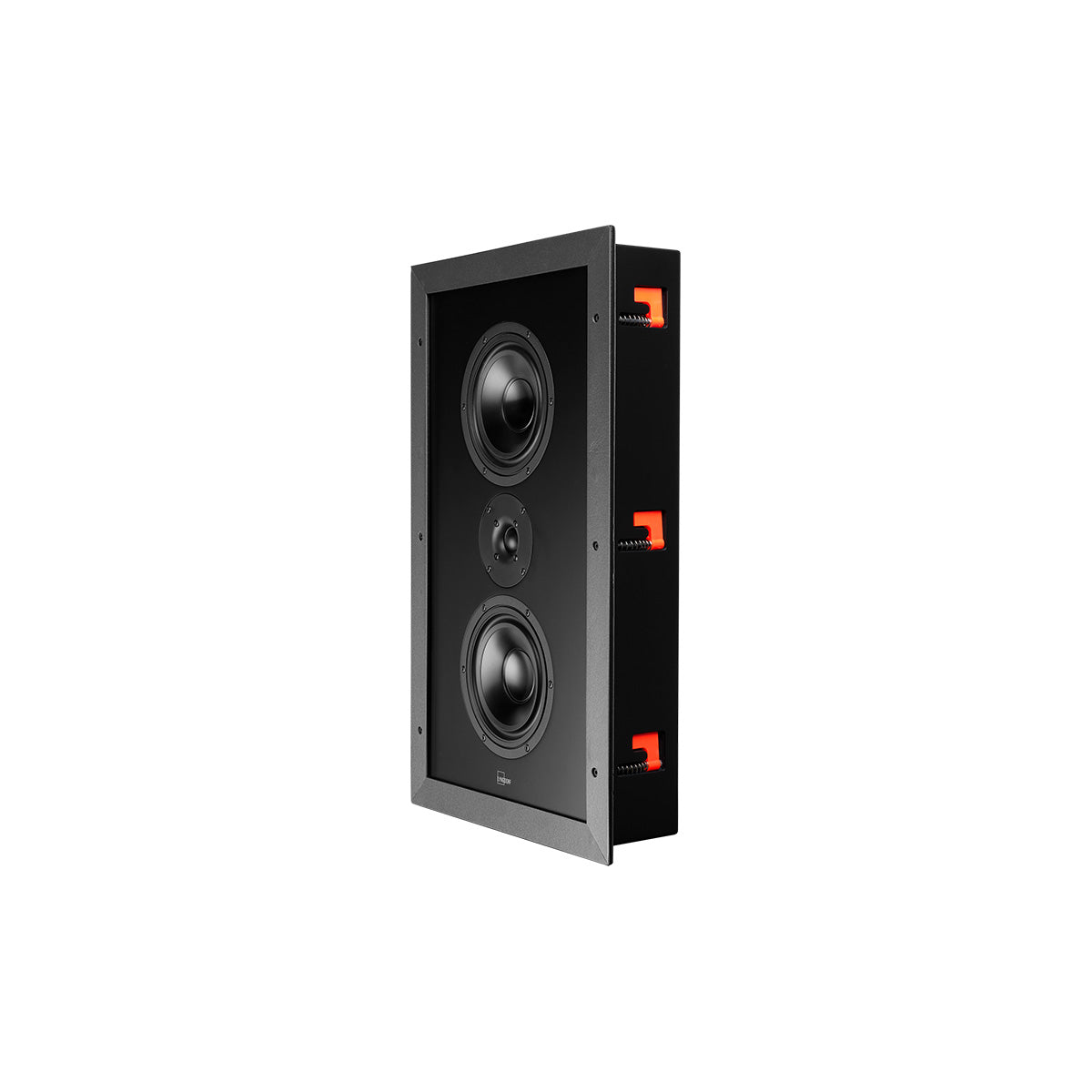 Lyngdorf D-60 In-Wall Speaker front view without grille angled left