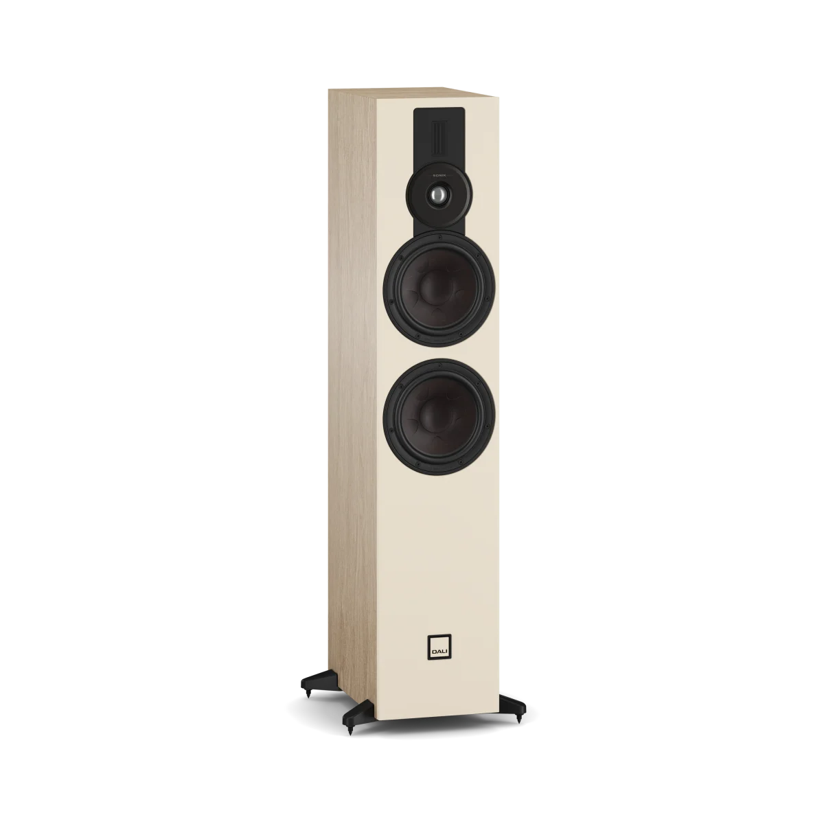 DALI Sonik 7 Floor-standing speaker with beige finish on a white background