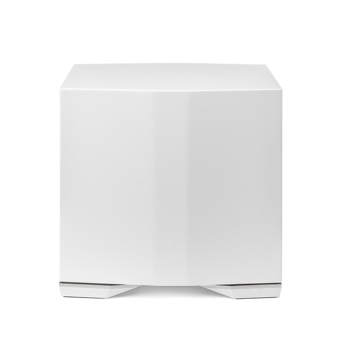 Paradigm Defiance S10 10-inch Subwoofer satin white without grille side view facing left
