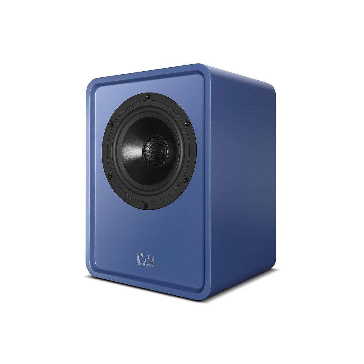 Wharfedale Denton 1S Speaker - single matte blue without grille - angled front view
