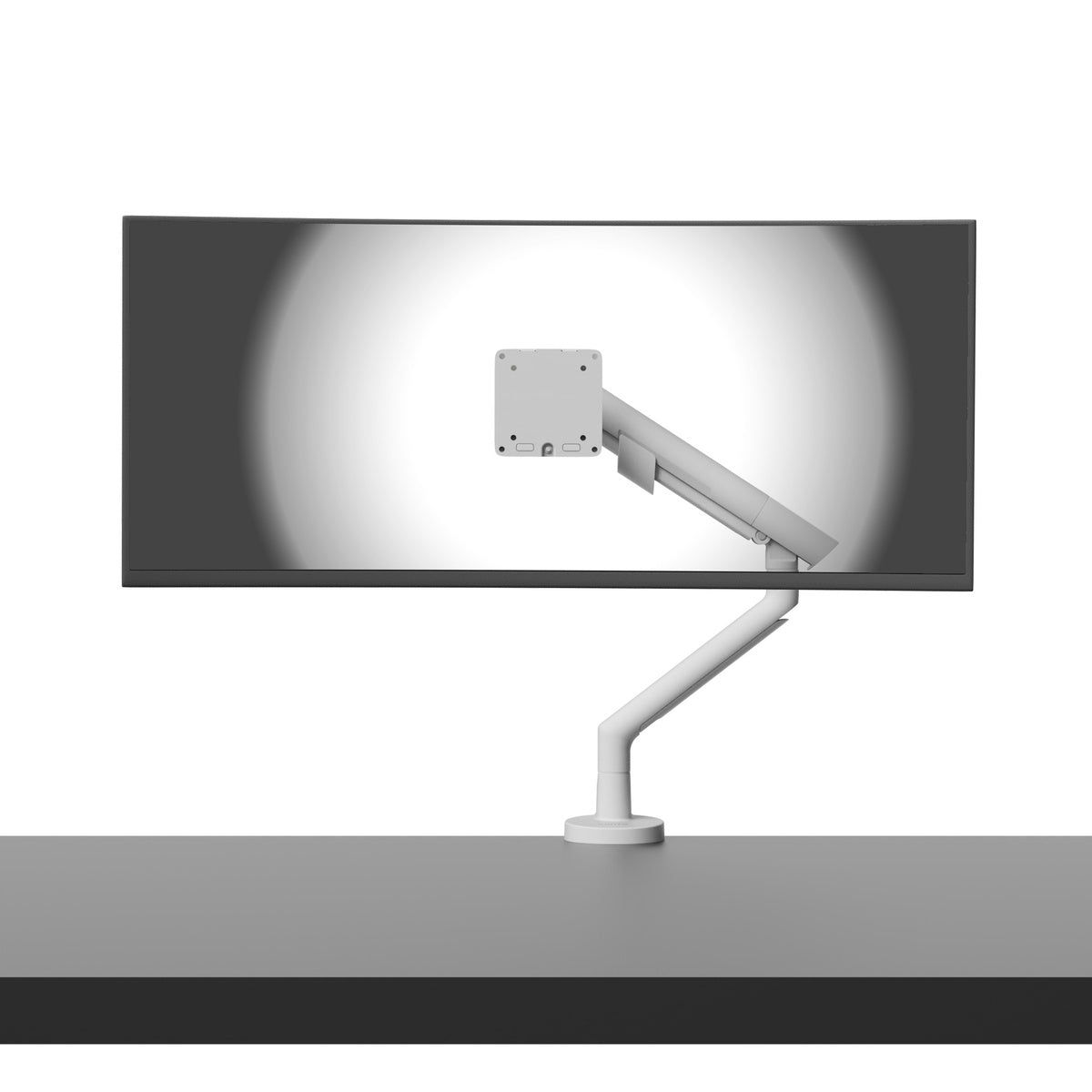 Monitor stand with a monitor on a white background