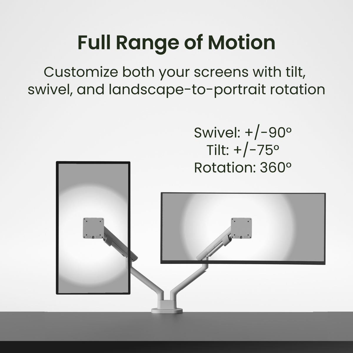 Monitor stand with adjustable features on a white background