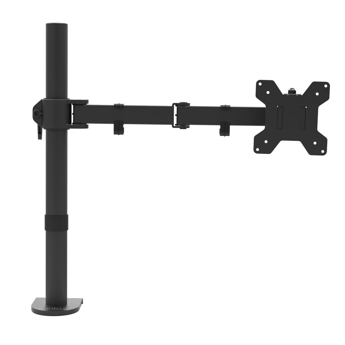 Black monitor stand on a white background