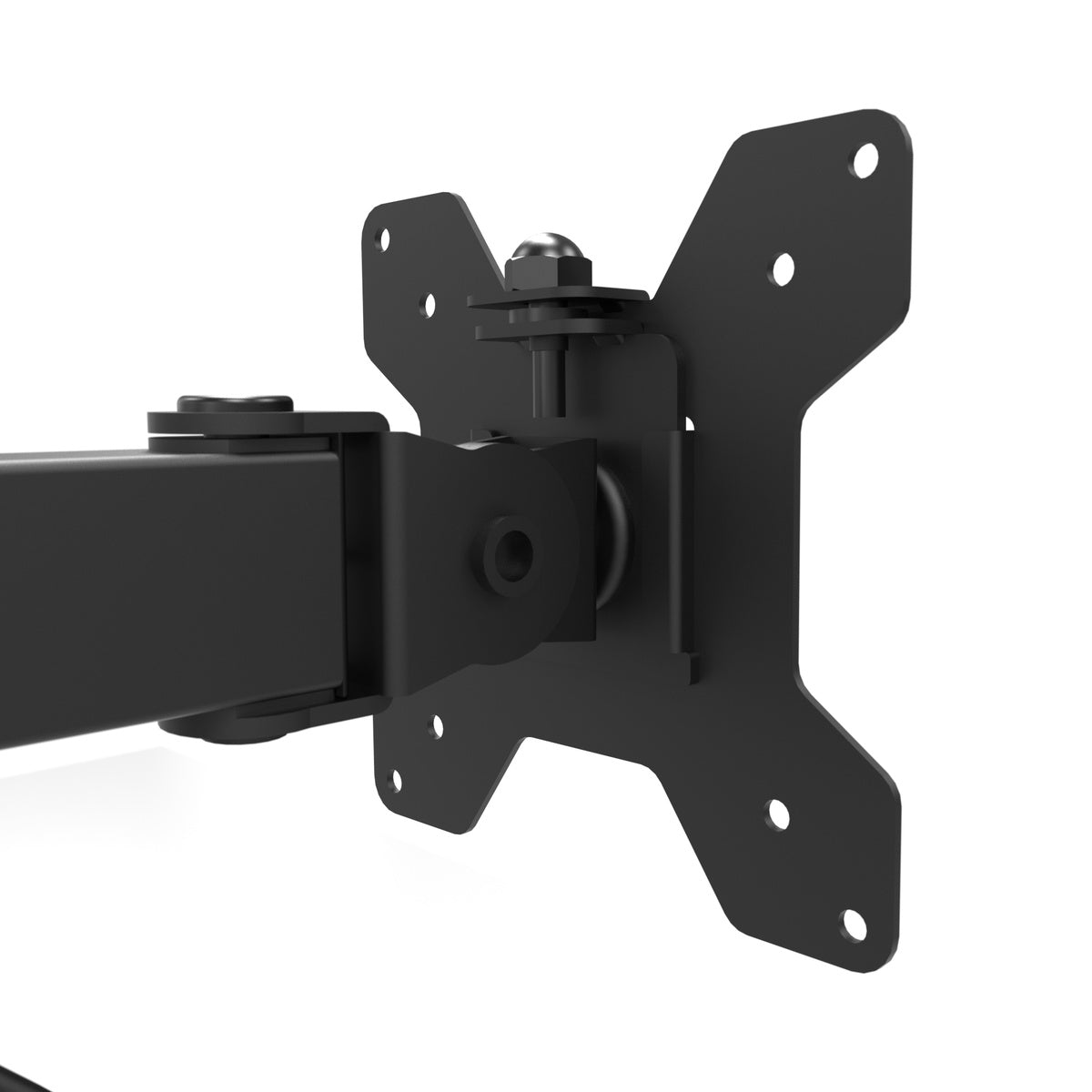 Black TV wall mount on a white background