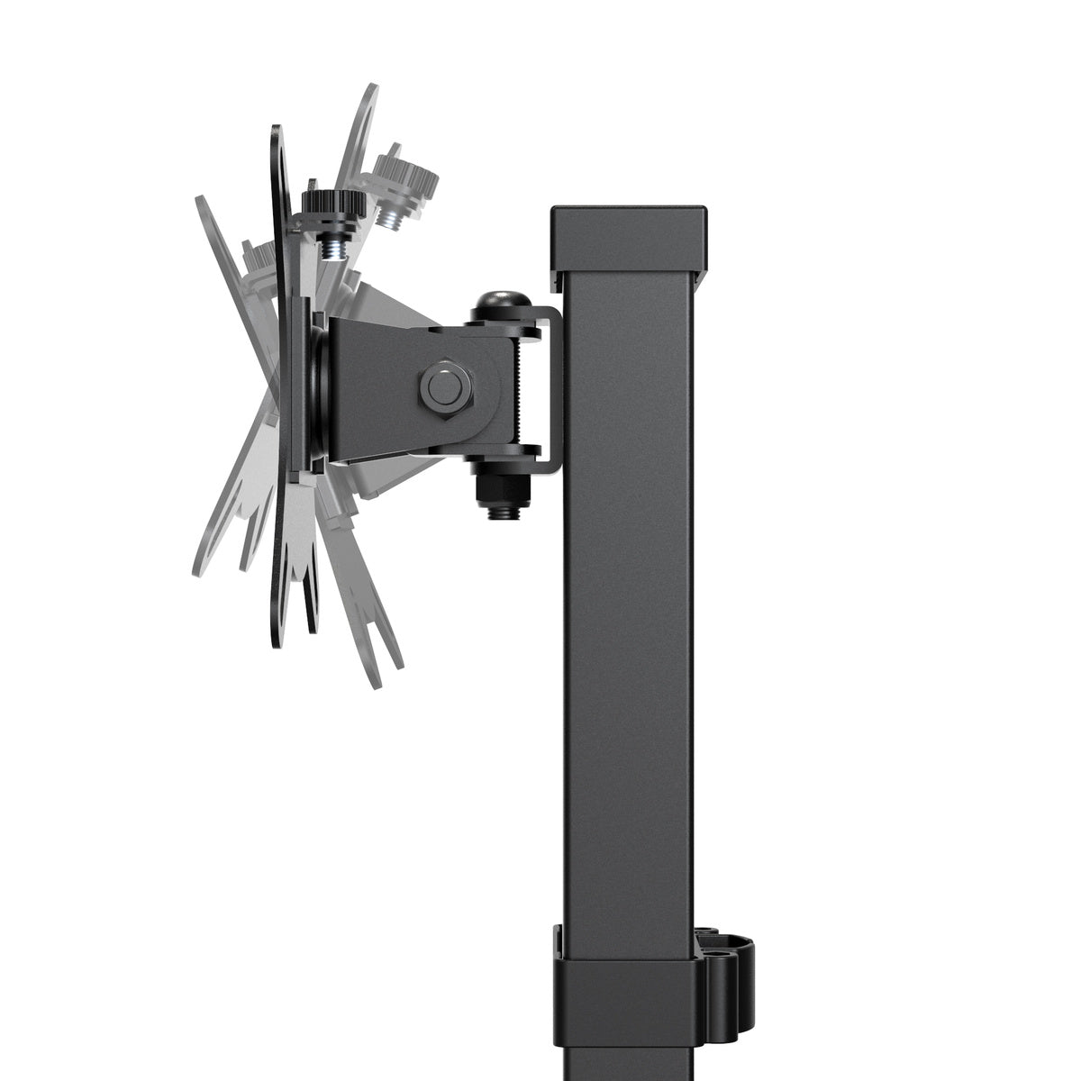 Black multi-tool with various components on a white background