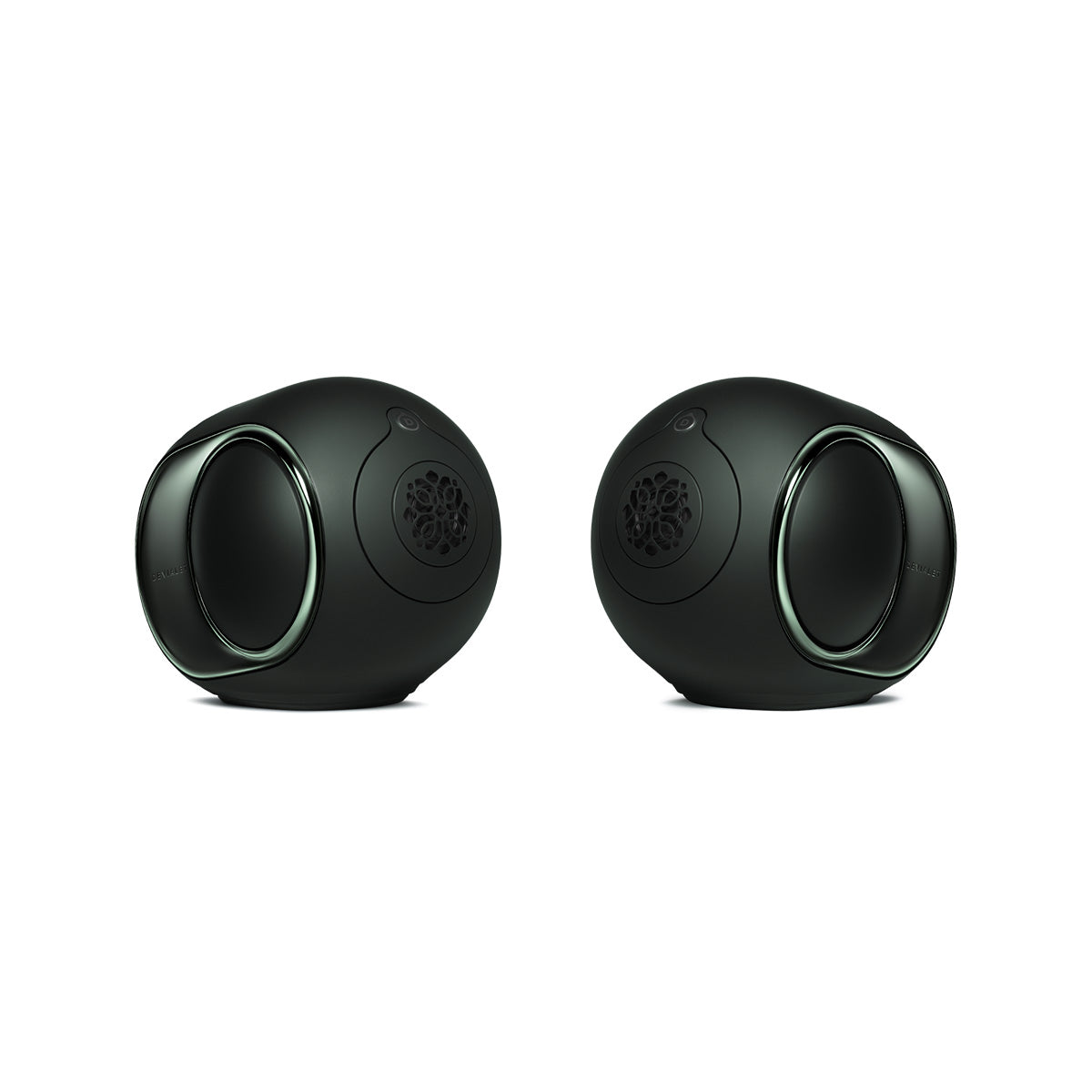 Devialet Phantom Ultimate 98 dB High-End Connected Speaker - Deep Forest - pair of speakers facing inward