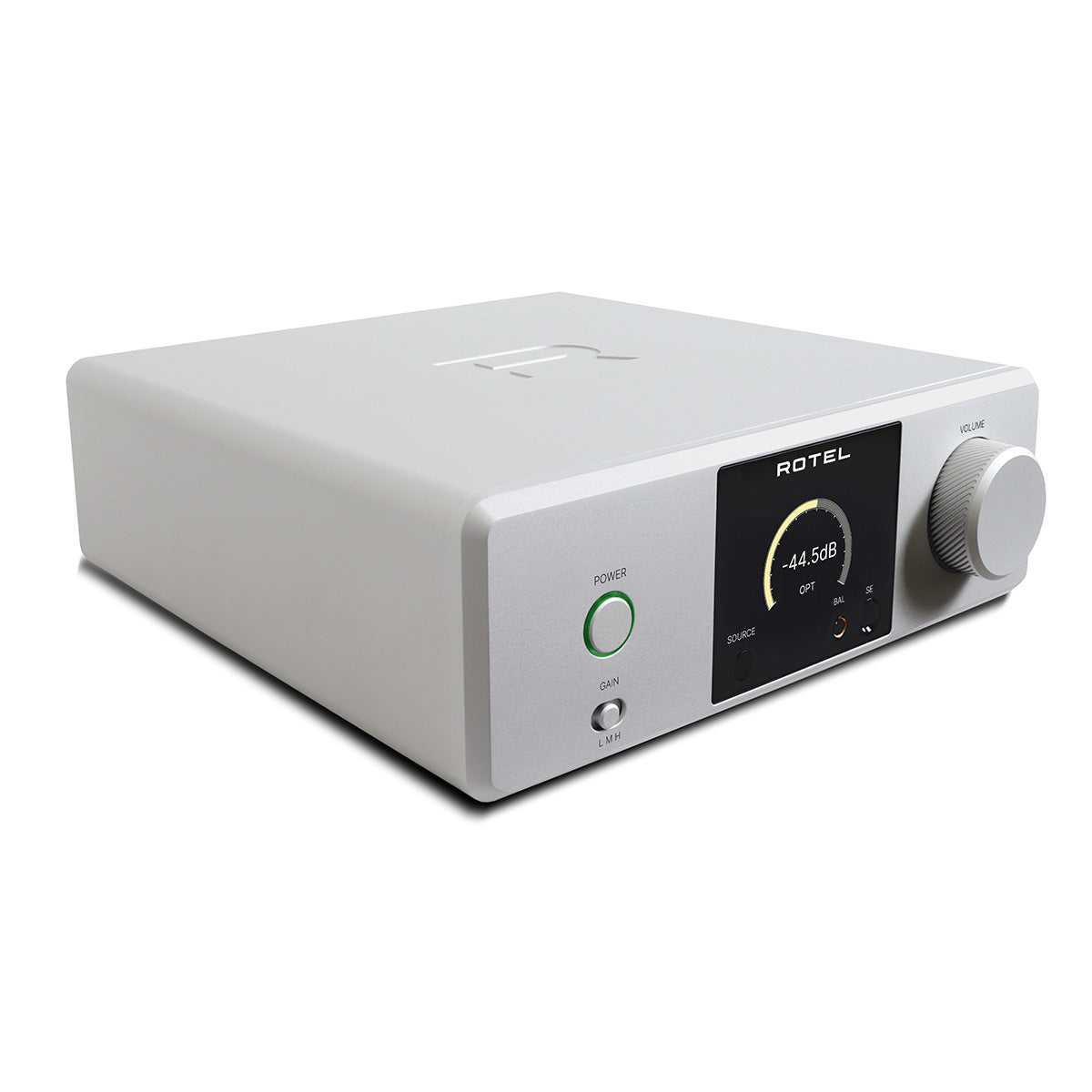 Rotel DX-3 Headphone Amplifier - Silver - front and top view angled right