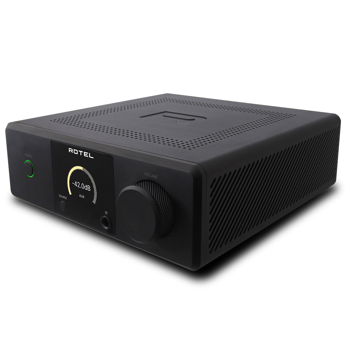 Rotel DX-5 Integrated Amplifier - black front view angled left