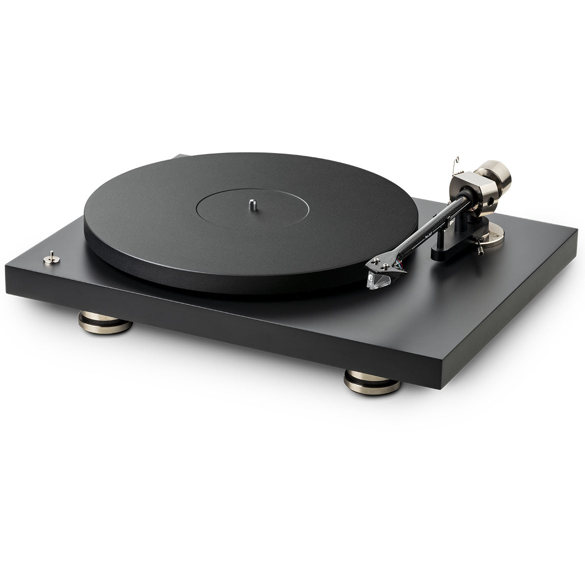 Pro-Ject Debut PRO B Balanced Hi-Fi Turntable - black - front top view angled left