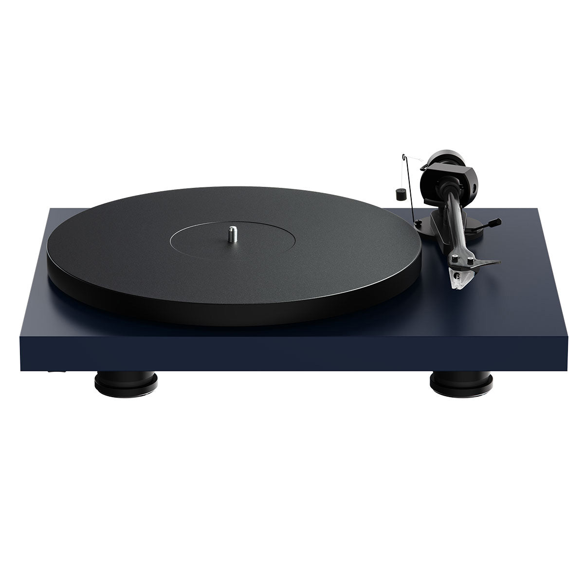 Pro-Ject Debut EVO 2 Hi-Fi Turntable - Satin Blue - high-angle top-front view no dustcover