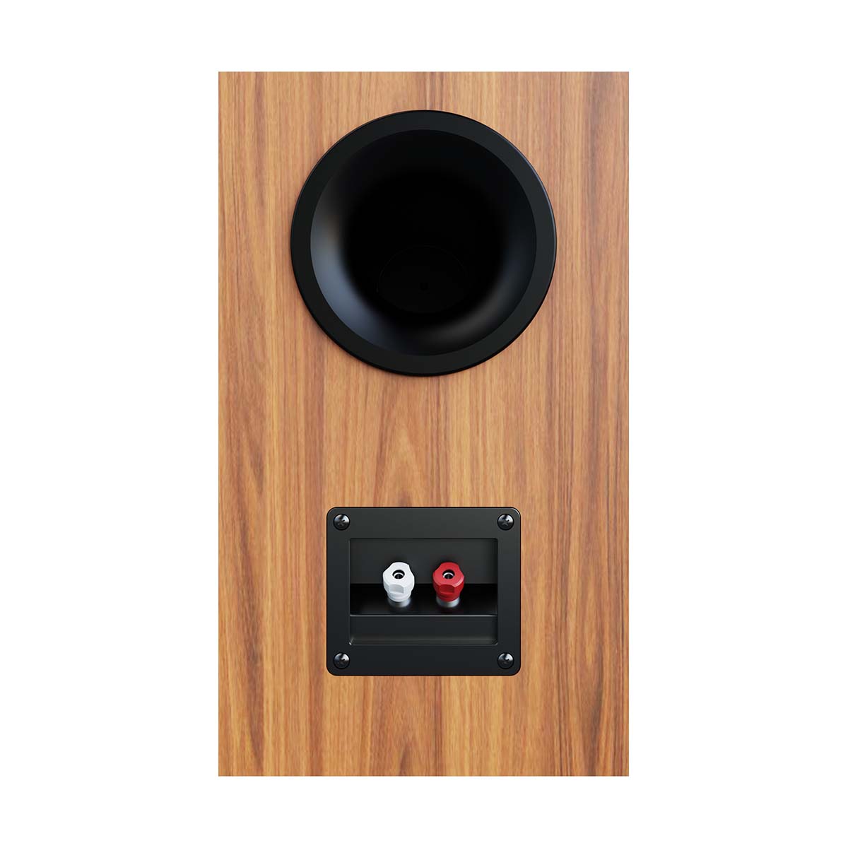 ELAC Debut 3.0 DB63 6.5" Bookshelf Speakers - Walnut - single speaker rear view