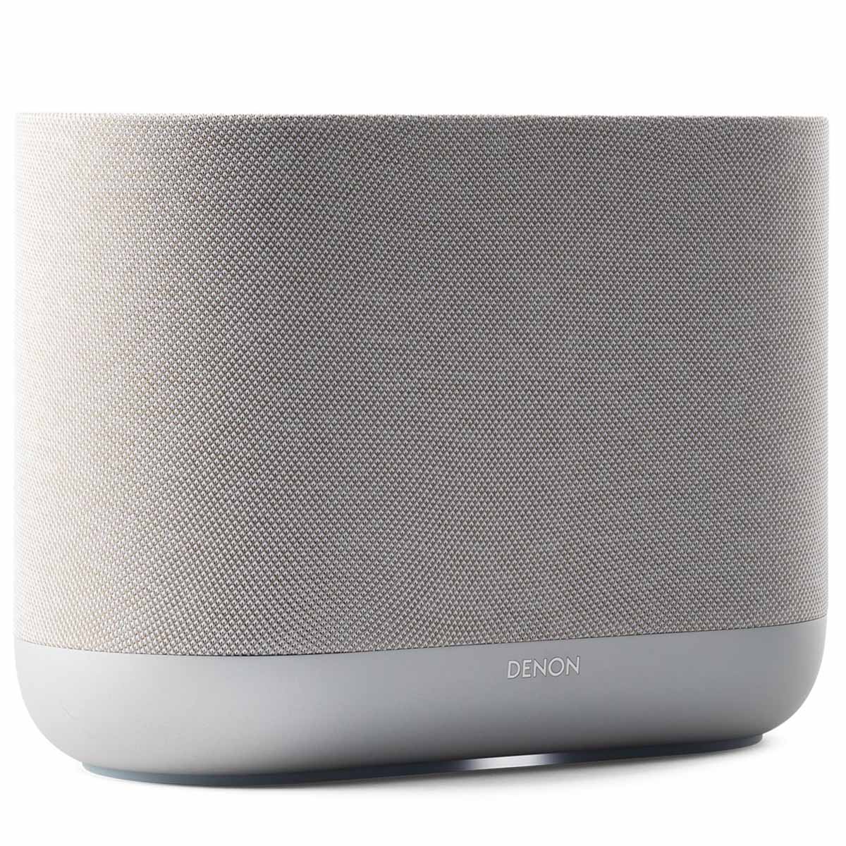 Denon Home 400 Stereo Wireless Smart Speaker - Silver - front view angled right
