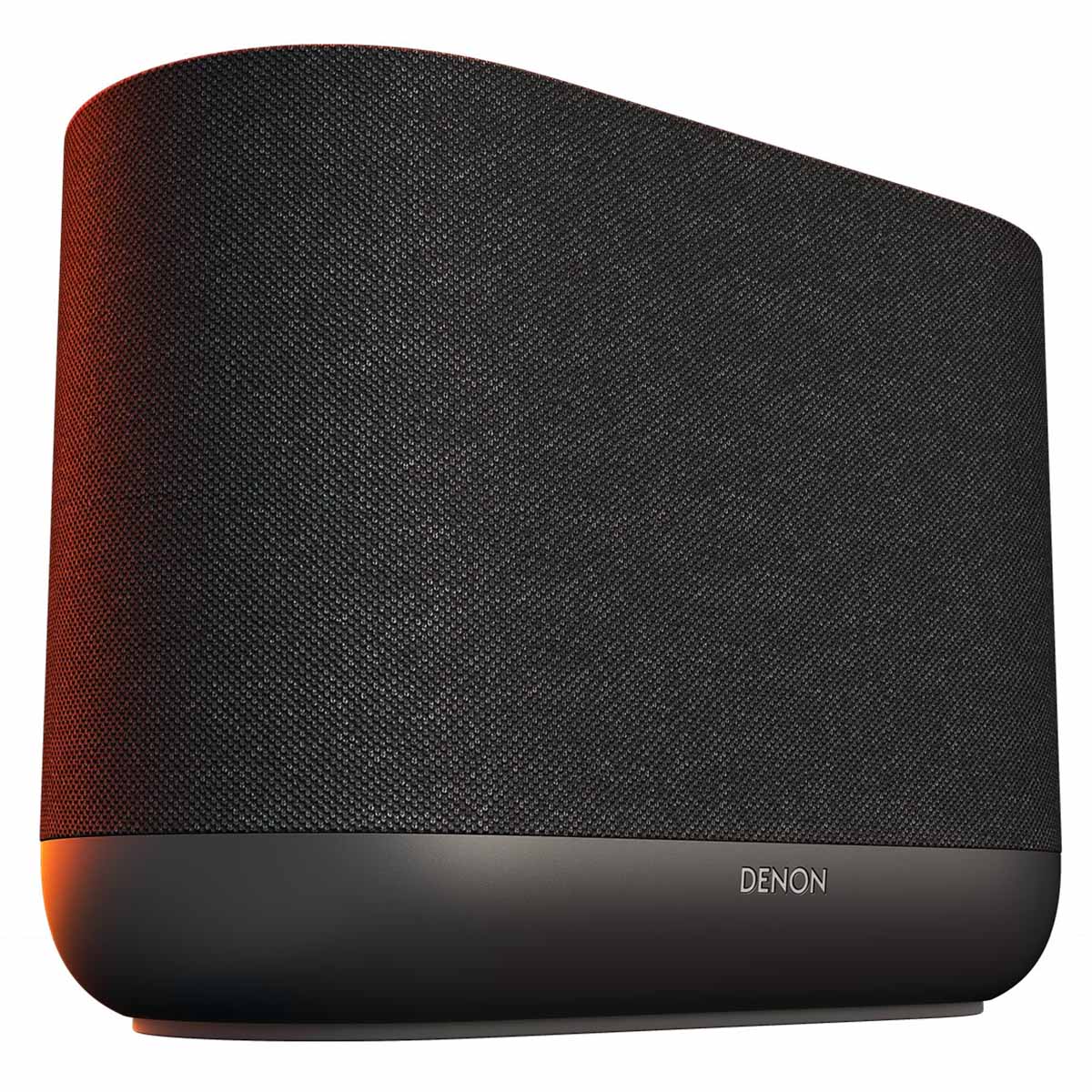 Denon Home 400 Stereo Wireless Smart Speaker - Black - low angle side view angled right