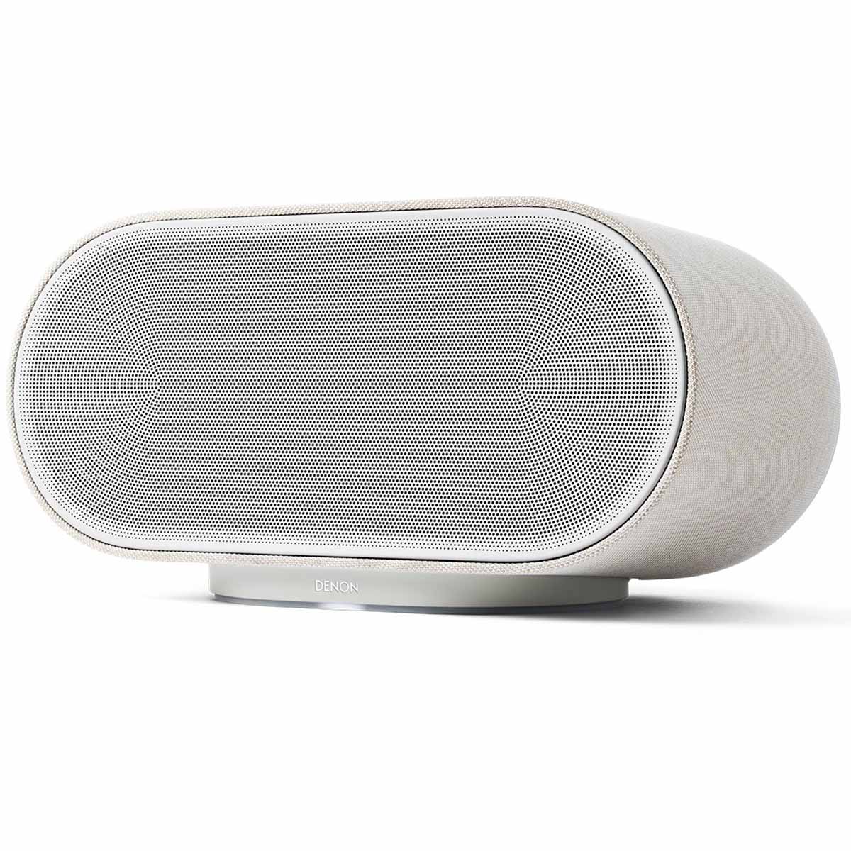 Denon Home 600 Stereo Wireless Smart Speaker - Silver - front view angled left