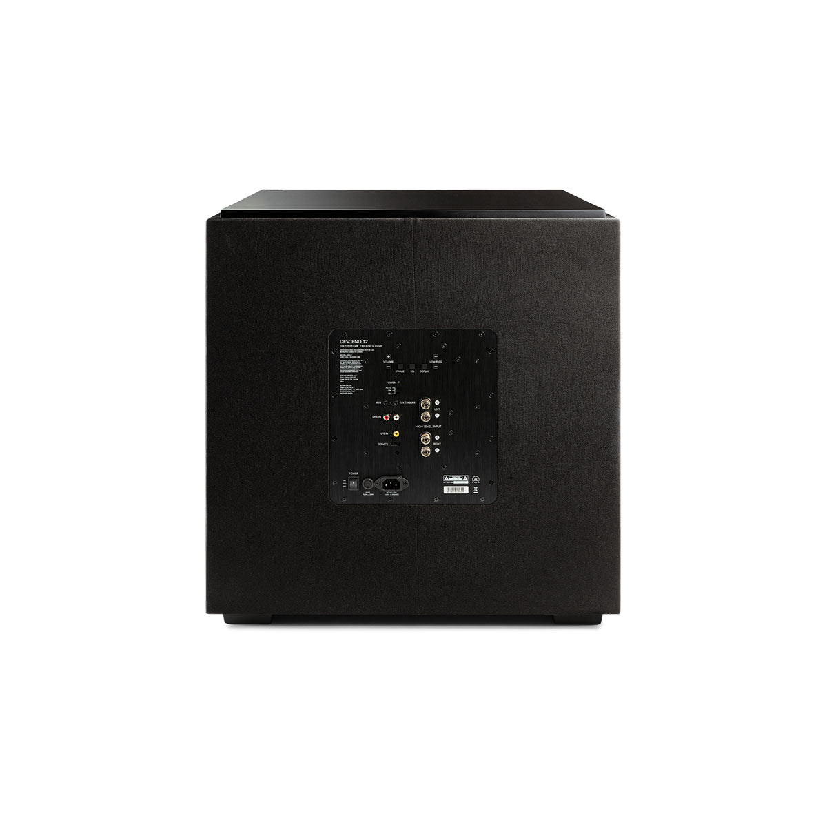 Definitive Technology Descend DN12 Ultra-Performance 12" Subwoofer - Black - rear view showing inputs