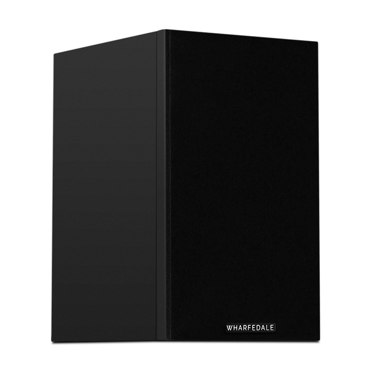 Wharfedale Diamond 12.0i 2-Way Bookshelf Speakers - single black speaker front view angled right with grille