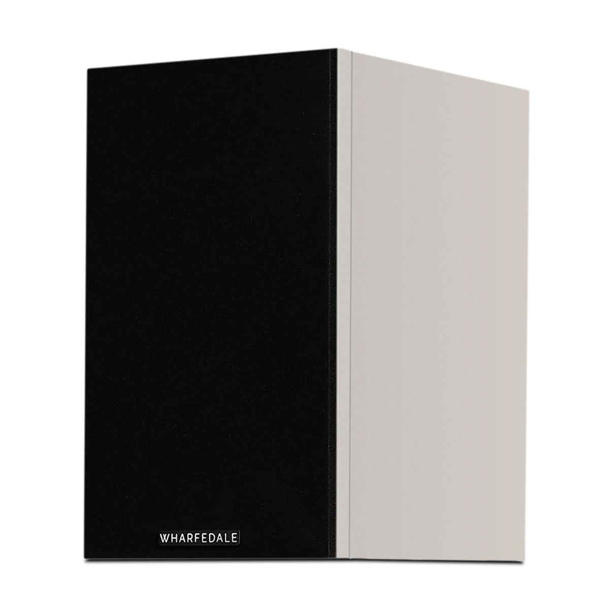 Wharfedale Diamond 12.0i 2-Way Bookshelf Speakers - single grey speaker front view angled left with grille