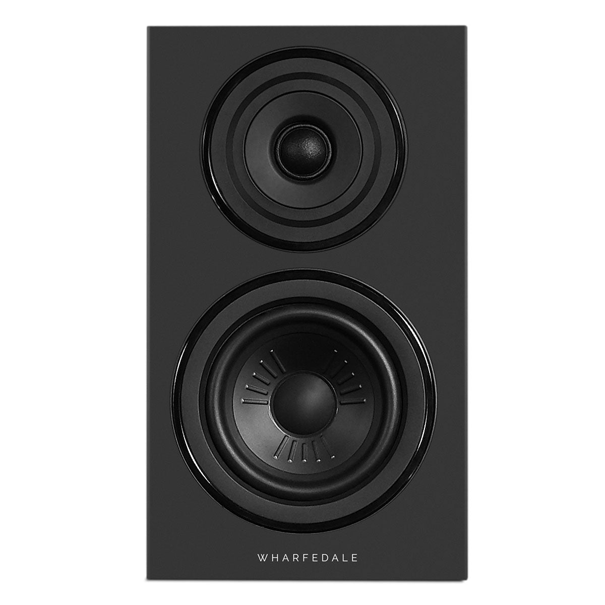 Wharfedale Diamond 12.1i 2-Way Bookshelf Speakers - single black speaker front view without grille