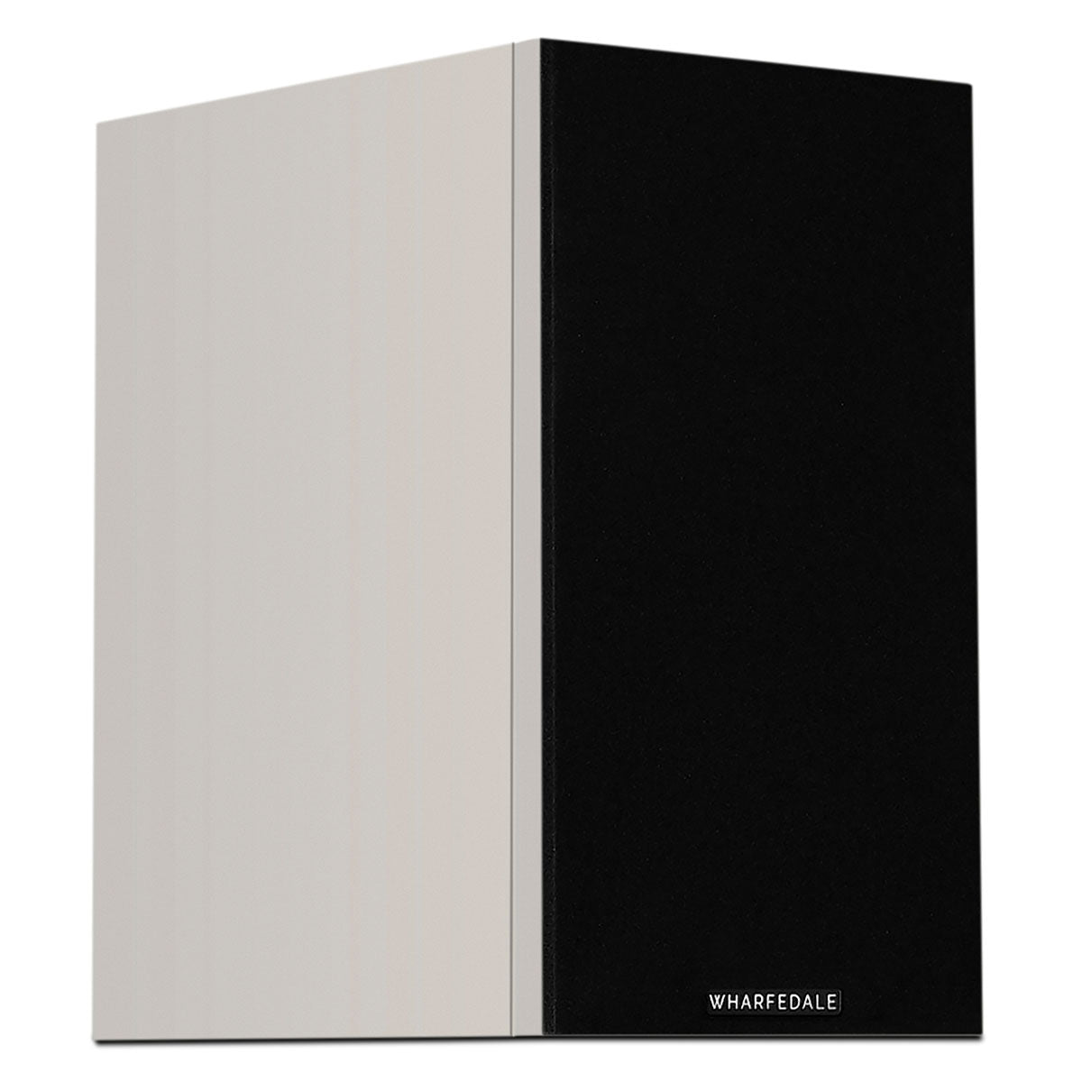 Wharfedale Diamond 12.1i 2-Way Bookshelf Speakers - single grey speaker front view angled right with grille