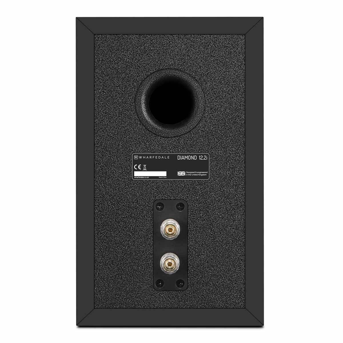 Wharfedale Diamond 12.2i 2-Way Bookshelf Speakers - single black speaker rear view