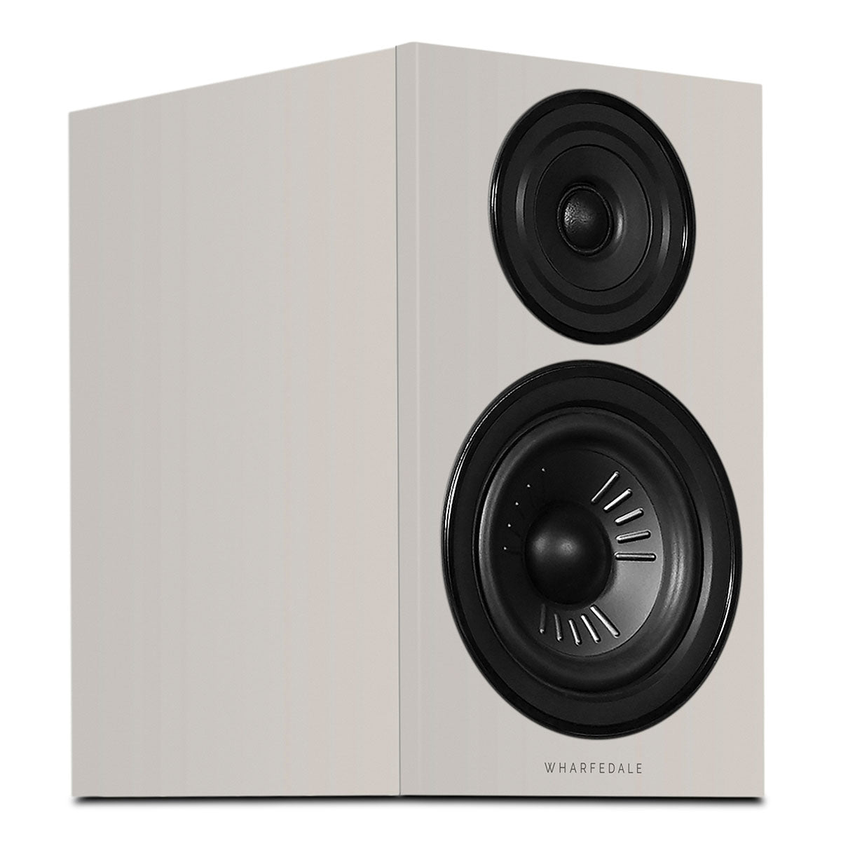 Wharfedale Diamond 12.2i 2-Way Bookshelf Speakers - single grey speaker front view angled right without grille