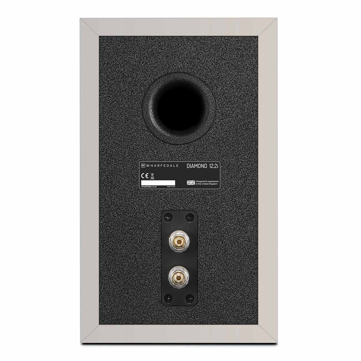 Wharfedale Diamond 12.2i 2-Way Bookshelf Speakers - single grey speaker rear view