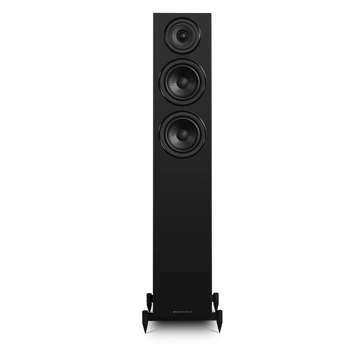 Wharfedale Diamond 12.3i 2.5-Way Floorstanding Speakers - single walnut speaker front view without grille