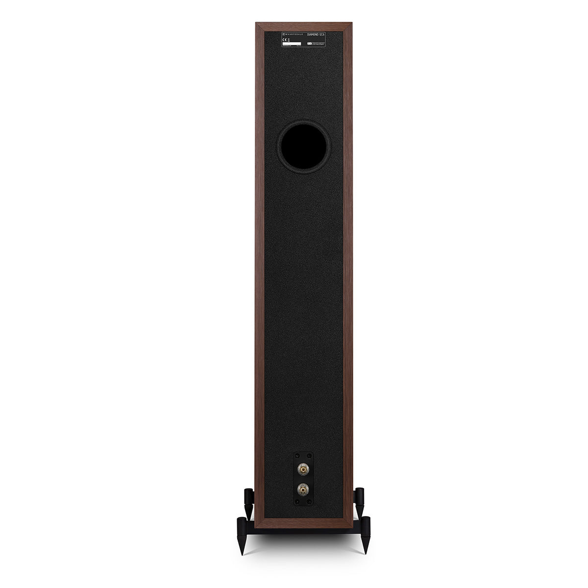 Wharfedale Diamond 12.3i 2.5-Way Floorstanding Speakers - single walnut speaker rear view