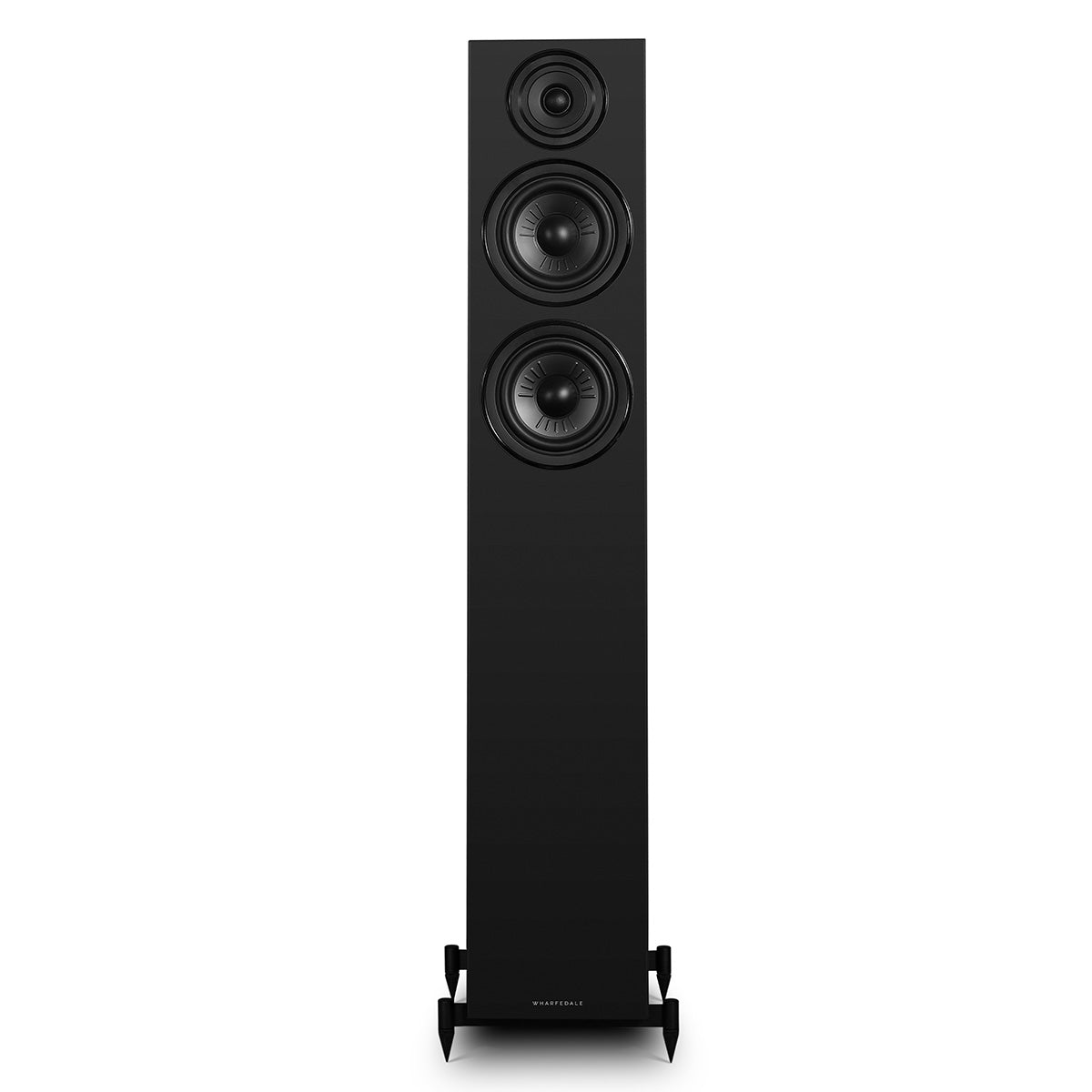Wharfedale Diamond 12.4i 2.5-Way Floorstanding Speakers - single black speaker front view without grille