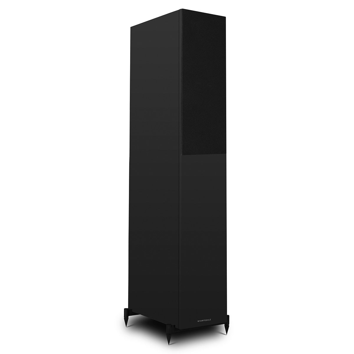 Wharfedale Diamond 12.4i 2.5-Way Floorstanding Speakers - single black speaker front view angled right with grille