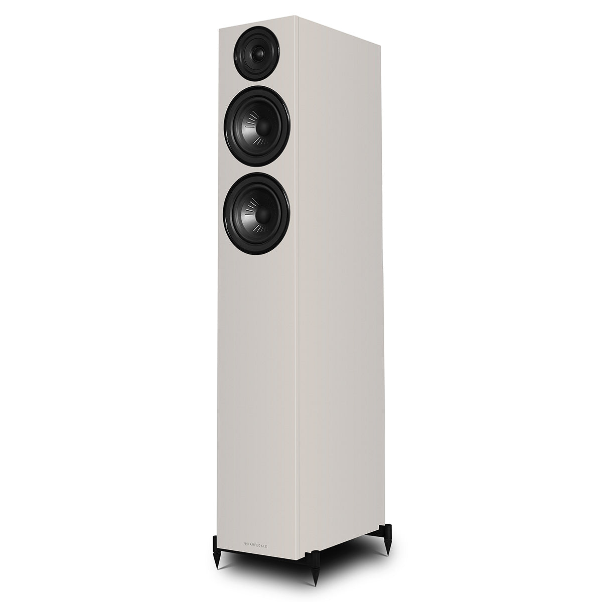 Wharfedale Diamond 12.4i 2.5-Way Floorstanding Speakers - single grey speaker front view angled left without grille