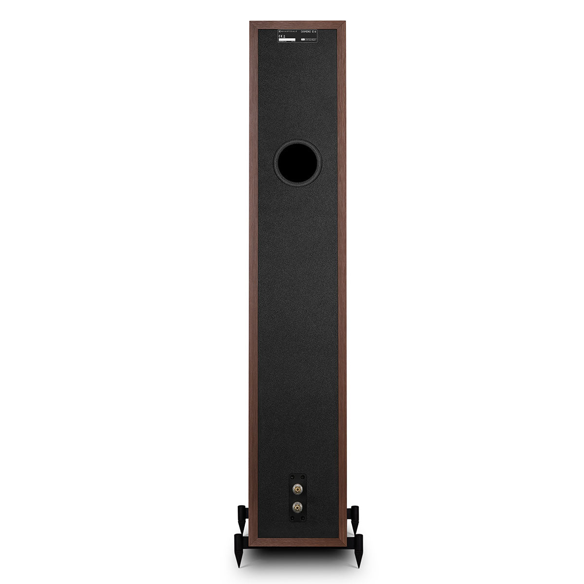 Wharfedale Diamond 12.4i 2.5-Way Floorstanding Speakers - single walnut speaker rear view