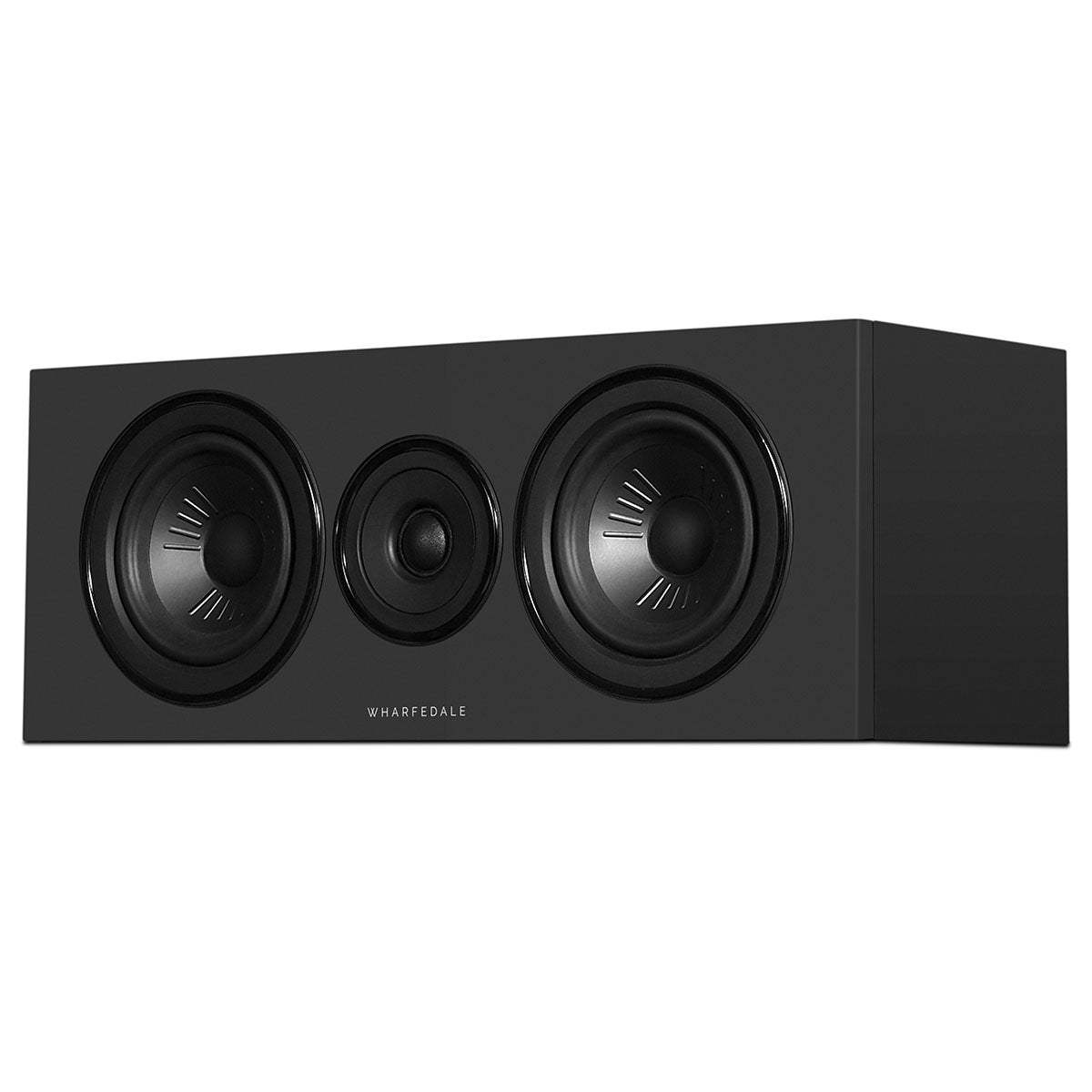 Wharfedale Diamond 12.Ci 2-Way Centre Speaker - single black speaker front view angled left without grille