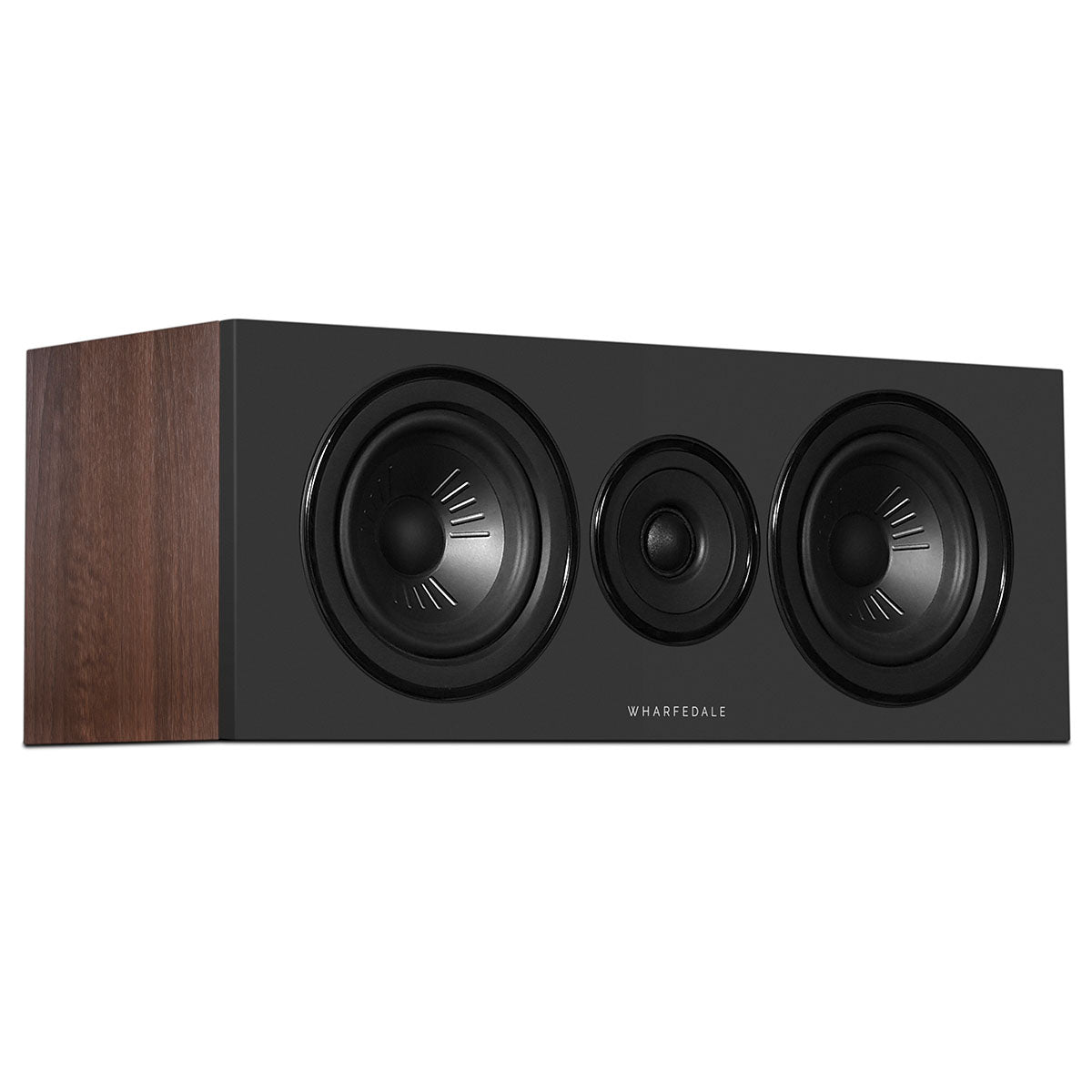 Wharfedale Diamond 12.Ci 2-Way Centre Speaker - single walnut speaker front view angled right without grille