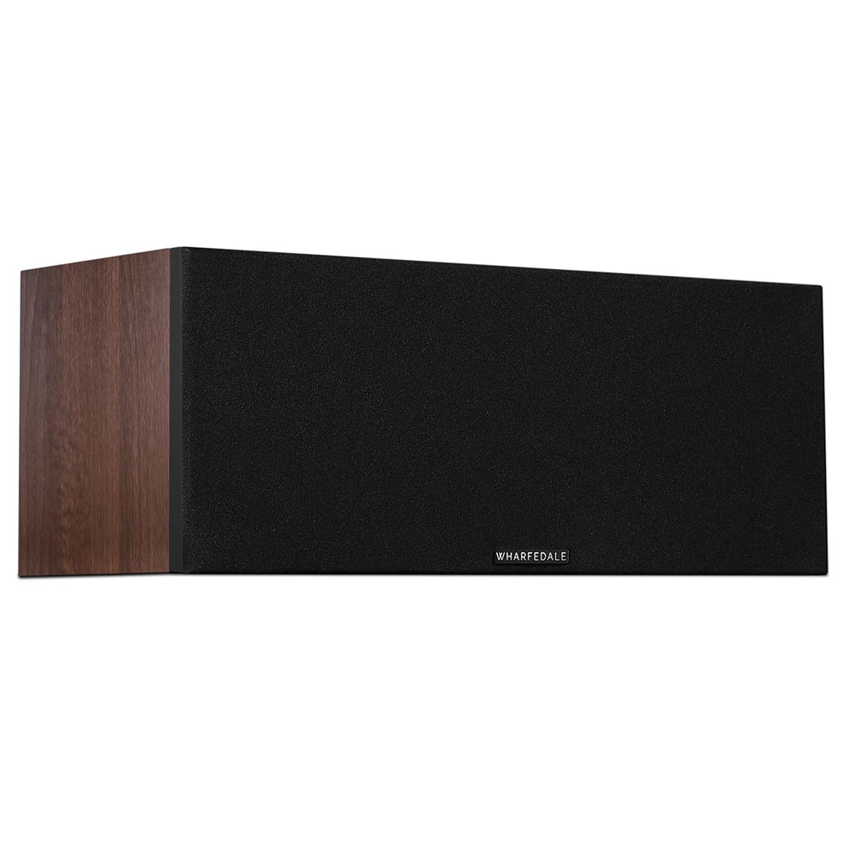 Wharfedale Diamond 12.Ci 2-Way Centre Speaker - single walnut speaker front view angled right with grille