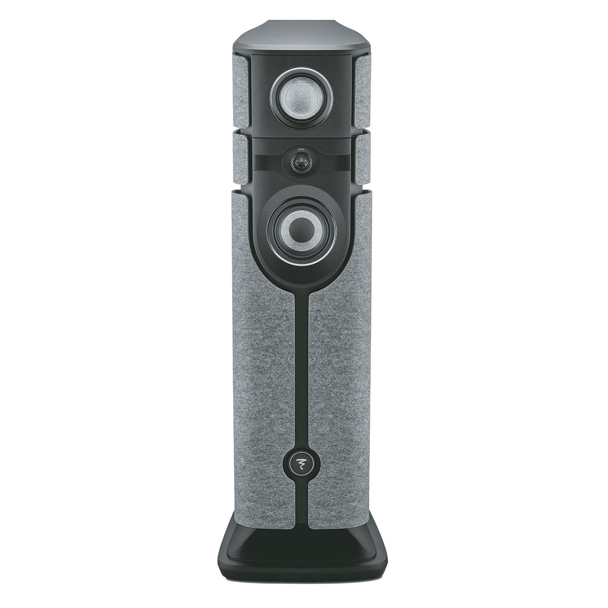 Focal Diva Alta Utopia 4-Way Active Wireless Loudspeaker - single Grey Felt speaker without grilles - front view