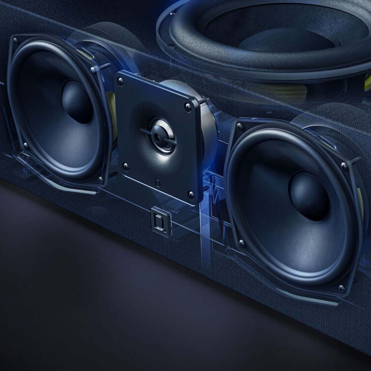 Definitive Technology Dymension DM10 Compact Center Channel Speaker - Each cutaway view