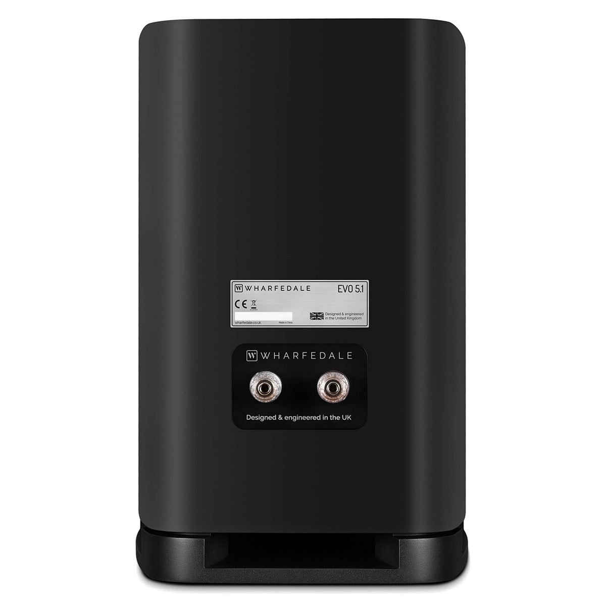Wharfedale Evo 5.1 5-inch 2-way Bookshelf Speaker - Black - single speaker rear view