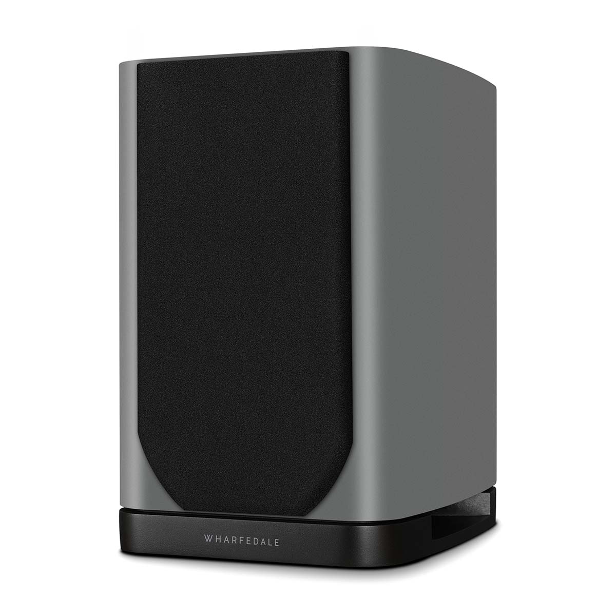 Wharfedale Evo 5.1 5-inch 2-way Bookshelf Speaker - Grey - single speaker with grille angled left