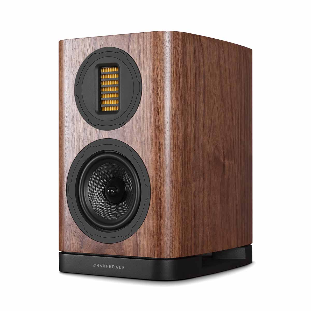 Wharfedale Evo 5.1 5-inch 2-way Bookshelf Speaker - Walnut - single speaker without grille angled left