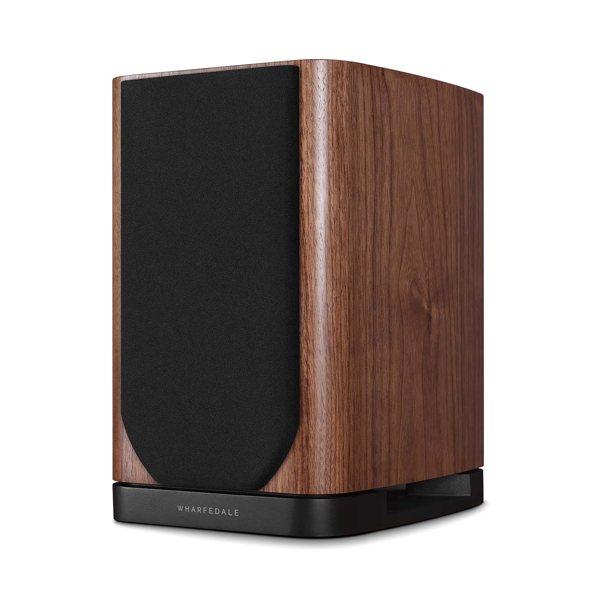 Wharfedale Evo 5.1 5-inch 2-way Bookshelf Speaker - Walnut - single speaker with grille angled left
