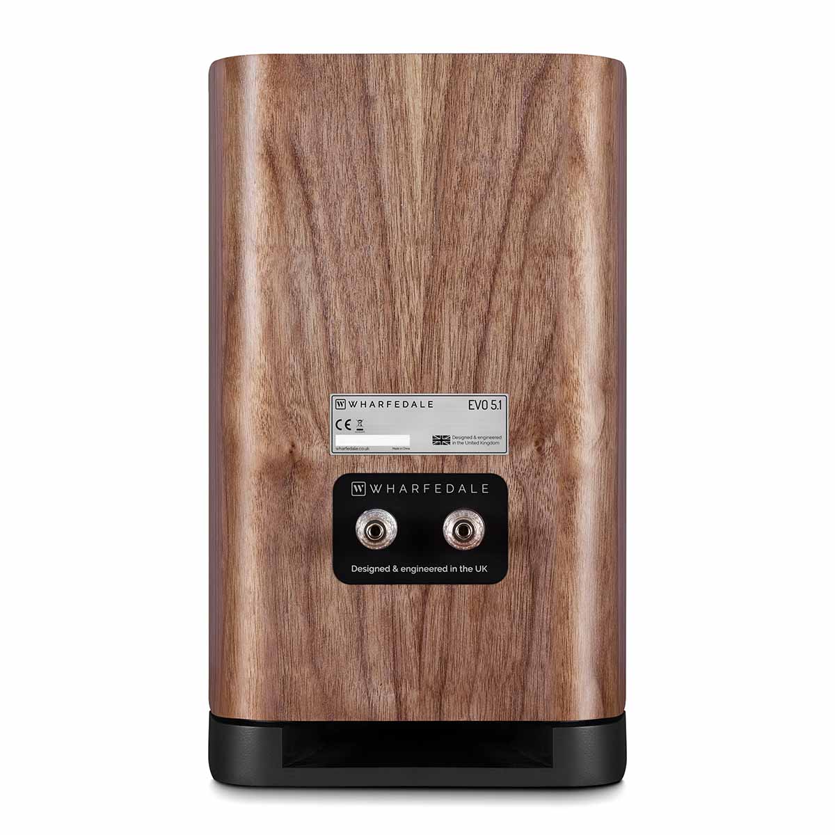 Wharfedale Evo 5.1 5-inch 2-way Bookshelf Speaker - Walnut - single speaker rear view