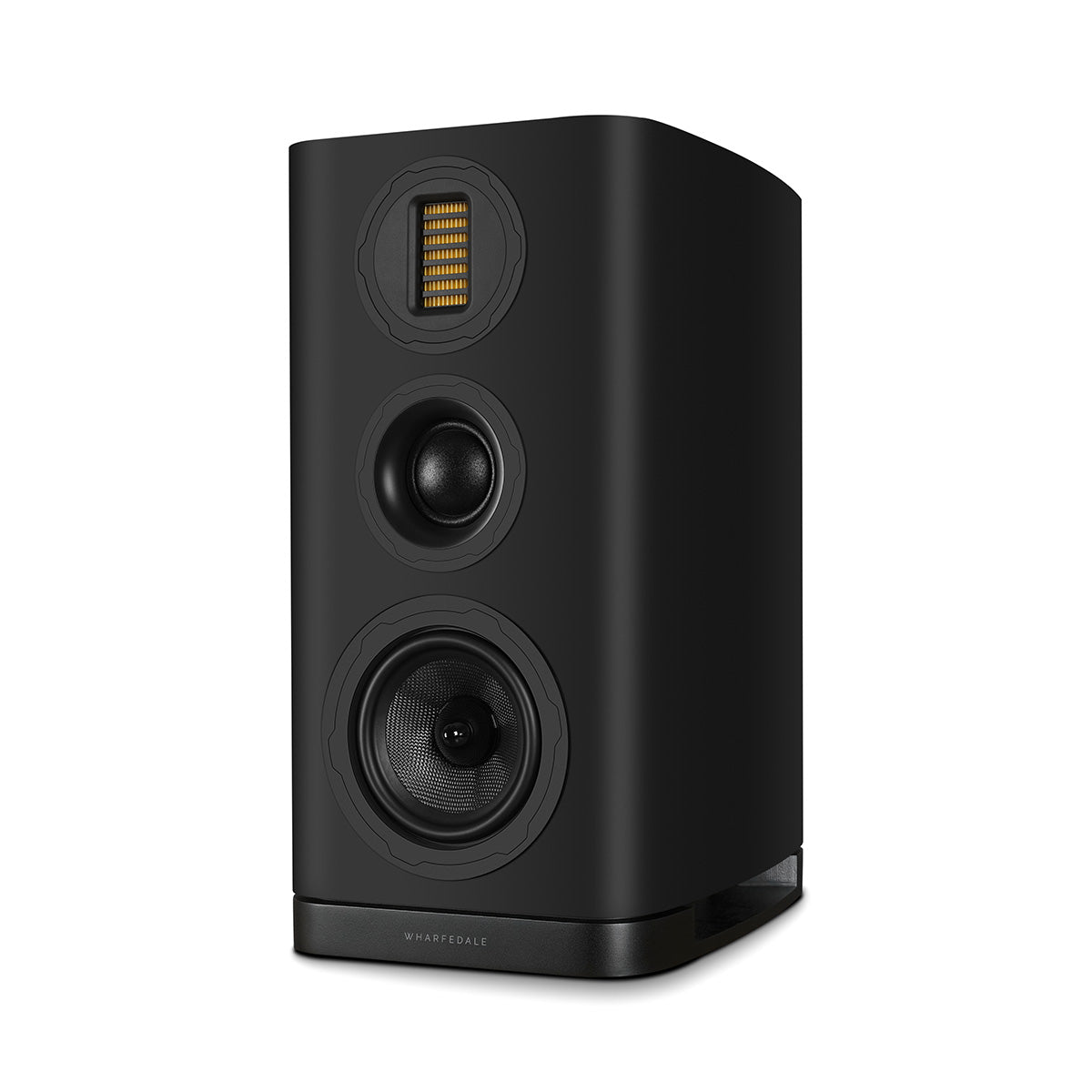 Wharfedale Evo 5.2 6-inch 3-way Standmount Speakers - Black - single speaker without grille angled left