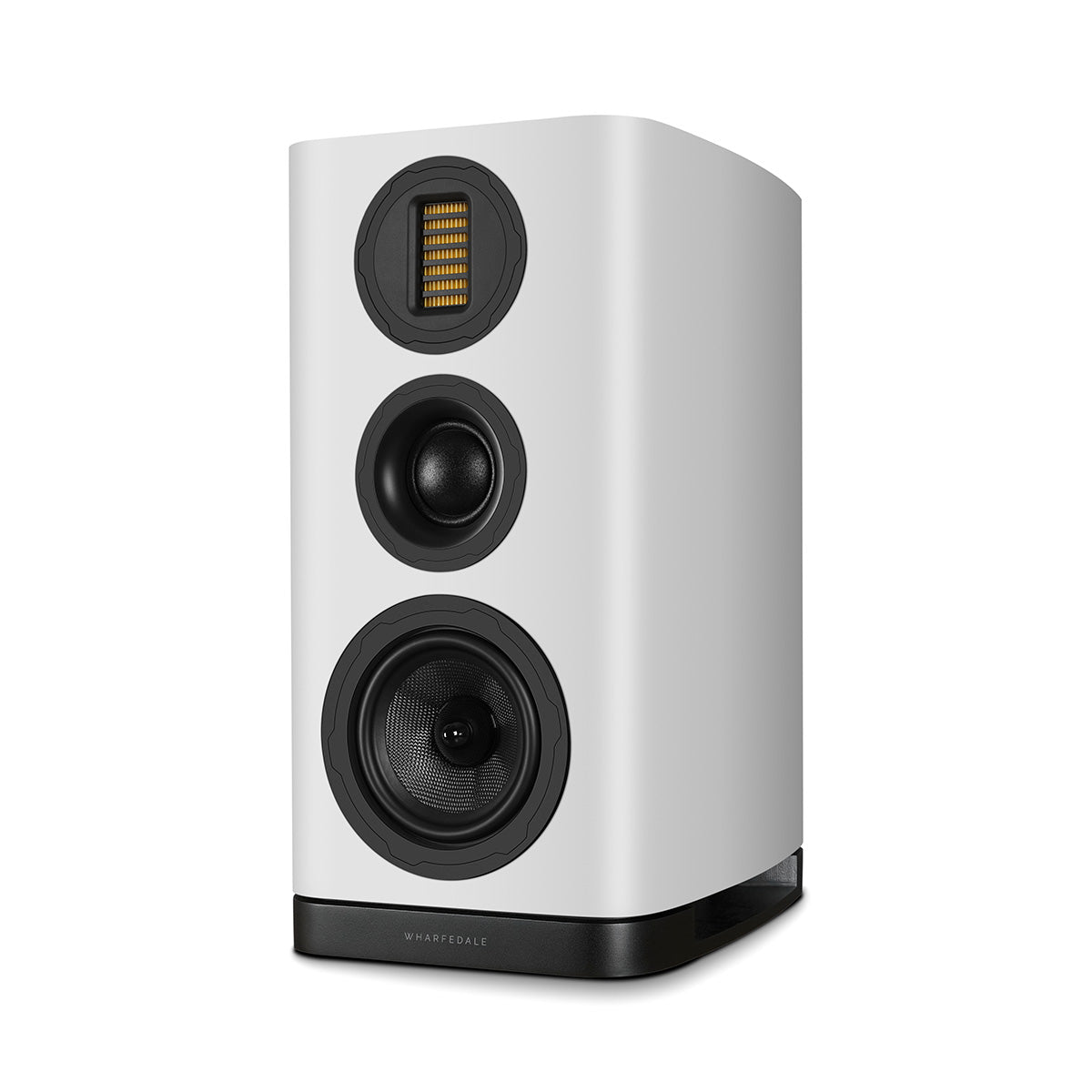 Wharfedale Evo 5.2 6-inch 3-way Standmount Speakers - White - single speaker without grille angled left
