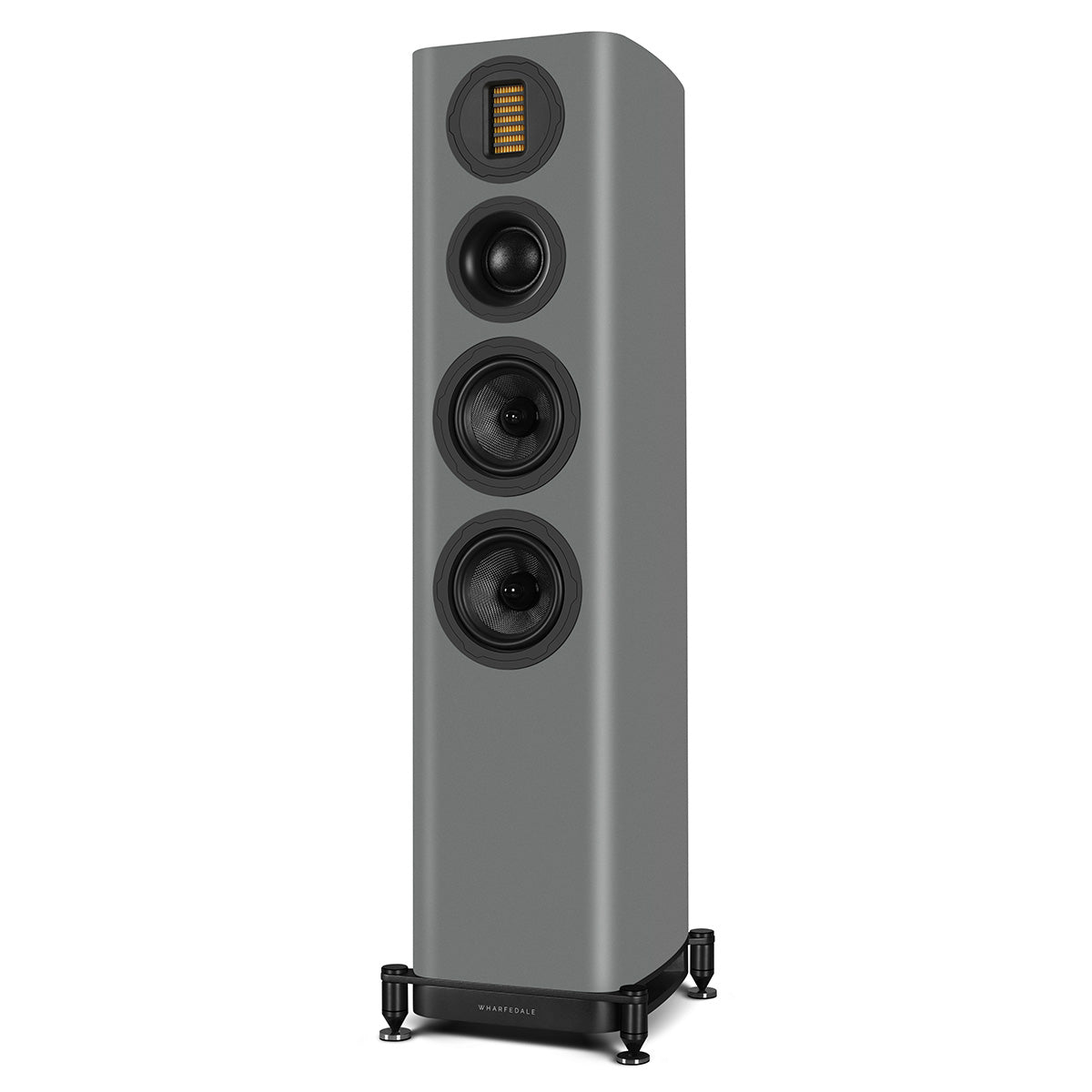 Wharfedale Evo 5.3 Dual 5-inch 3-way Floorstanding Speakers - Grey - single speaker without grille angled left