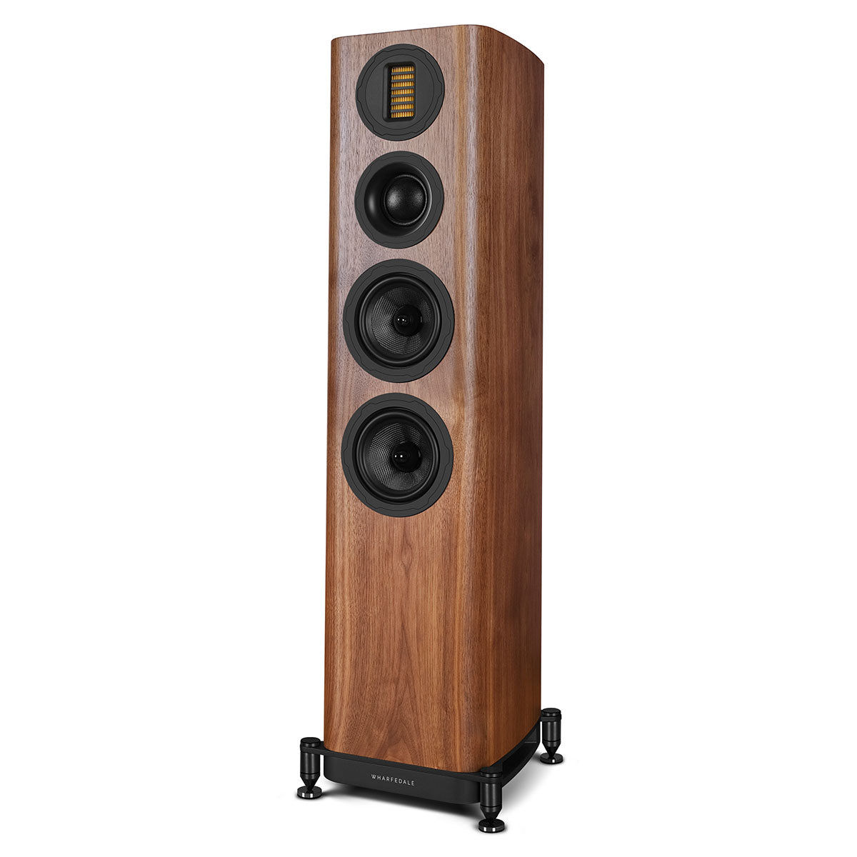 Wharfedale Evo 5.3 Dual 5-inch 3-way Floorstanding Speakers - Walnut - single speaker with grille angled left
