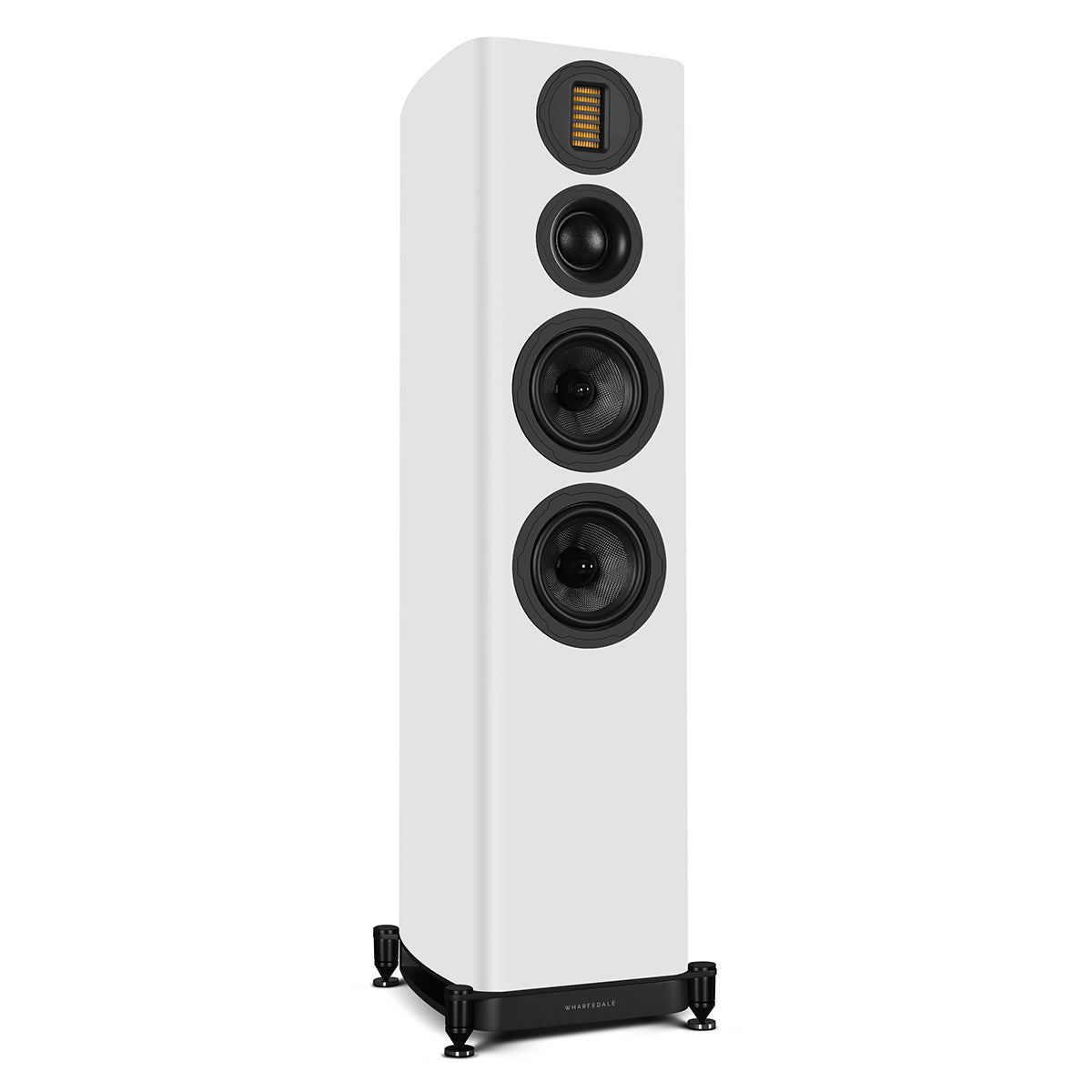 Wharfedale Evo 5.4 Dual 6-inch 3-way Floorstanding Speakers - White - single speaker without grille angled right