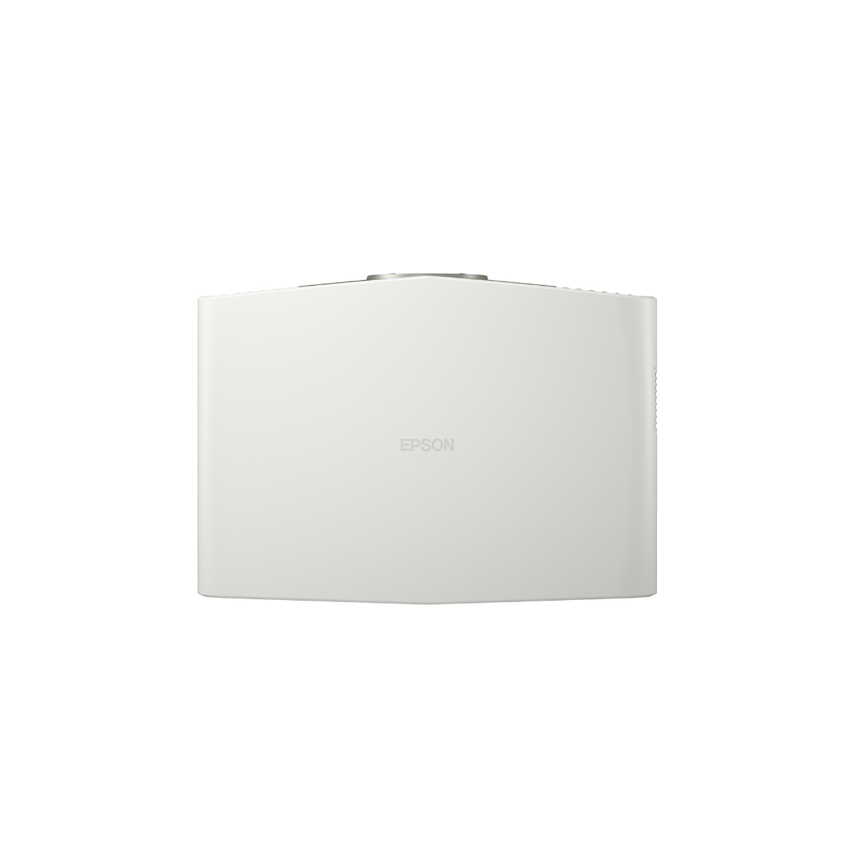 An Epson Home Cinema LS6000 4K Laser Projector in a matte white finish, shown from the top against a solid white background.