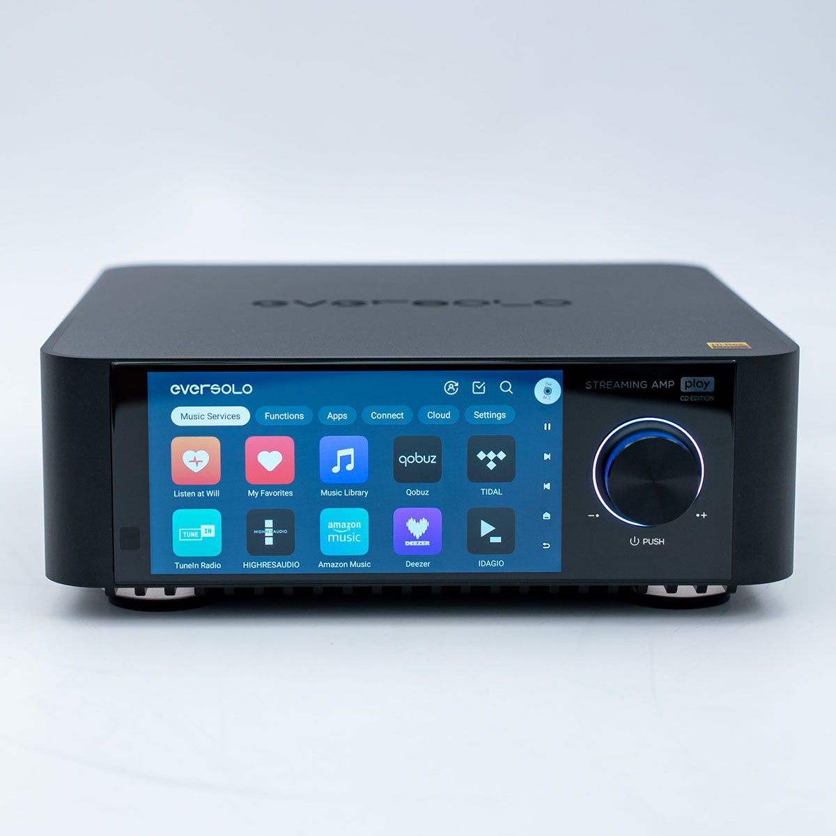 EverSolo Play Streaming Amplifier front and top view
