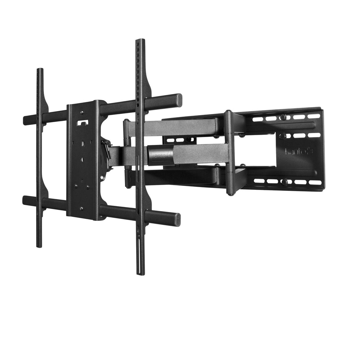 Black TV wall mount on a white background